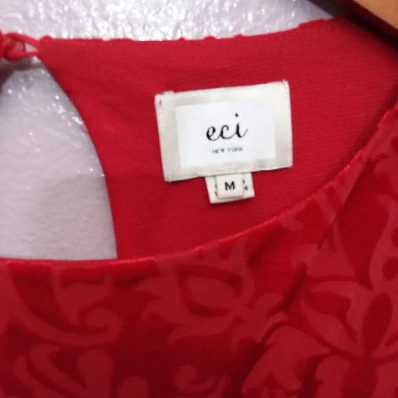 ECI Velvet Bell Sleeve Shift Cocktail Dress - Picture 7 of 8